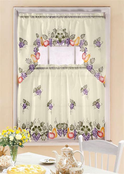 Kitchen Curtains with Grape Design