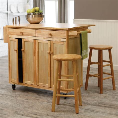 Kitchen Island On Wheels with Seating