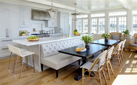 Kitchen Island with Bench and Table