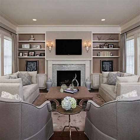 Living Room Arrangement with Fireplace and TV