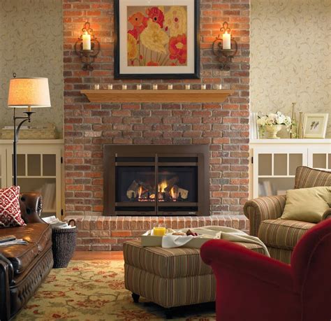 Living Room Colors with Brick Fireplace