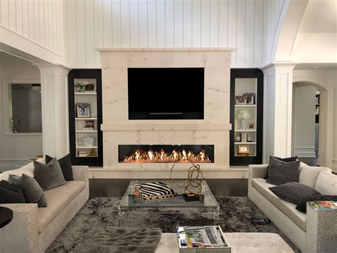 Living Room with TV above Fireplace Ideas