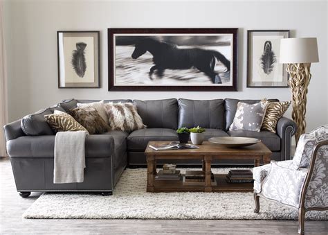 Living Rooms with Gray Leather Sofas