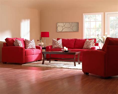 Living Rooms with Red Furniture
