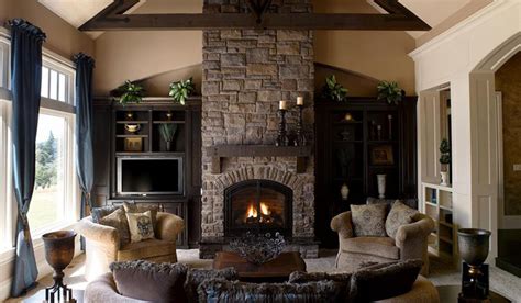 Long Living Room with Fireplace