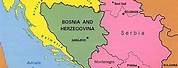 Map of Bosnia Serbia and Kosovo