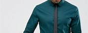 Maroon Dress Shirt with Teal Tie