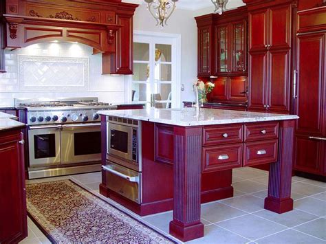Maroon Kitchen Cabinets