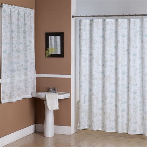 Matching Shower and Window Bathroom Curtains