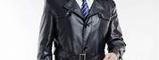 Men's Long Leather Trench Coat