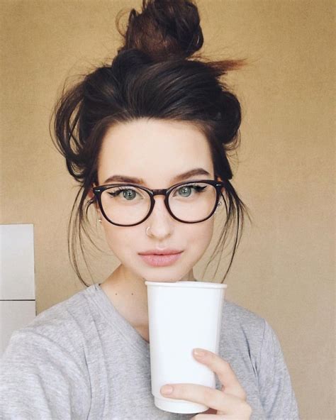 Messy Bun with Glasses