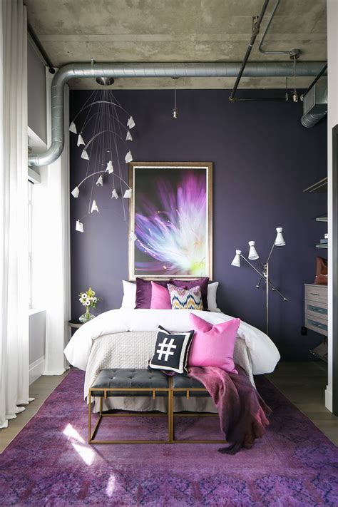 Modern Purple and Gray Bedroom
