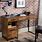 Natural Wood Desk with Drawers