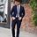 Navy Blue Suit with Brown Shoes