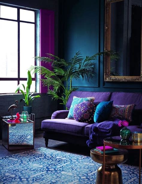 Navy and Purple Living Room