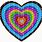 Neon Rainbow Glitter Hearts