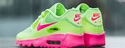 Nike Kids Pink and Green Sneakers