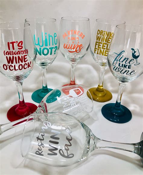 Novelty Wine Glasses with Sayings