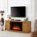 Oak TV Stand with Fireplace