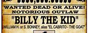 Old West Wanted Poster Billy the Kid