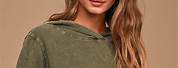 Olive Green Hoodie for Women