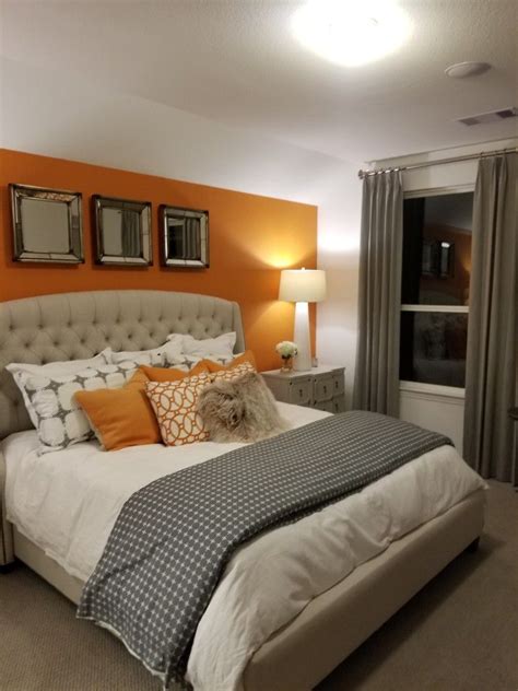 Orange Grey Bedroom
