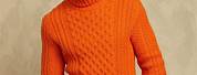 Orange Turtleneck Sweaters for Men