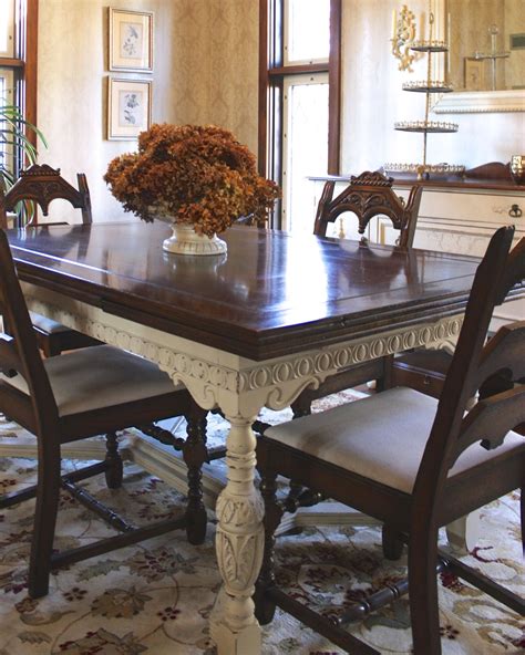 Painted Dining Room Table and Buffet