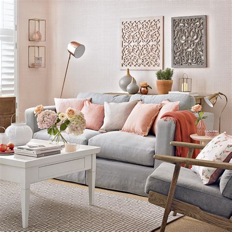 Peach and Gray Living Room Ideas