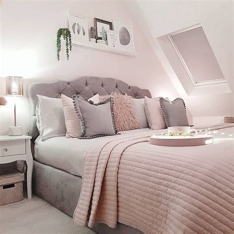Pink Grey Bedroom