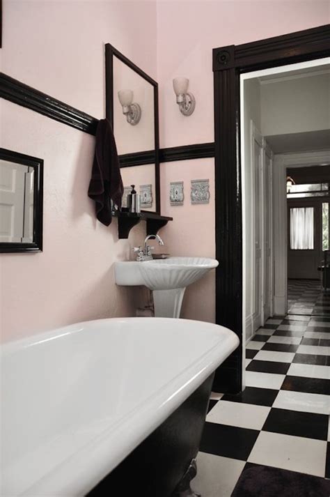 Pink and Black Bathroom