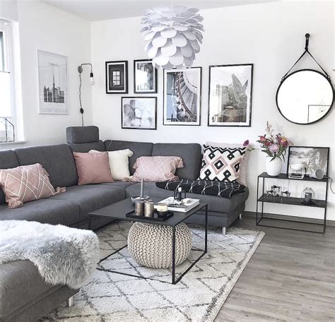 Pink and Gray Living Room