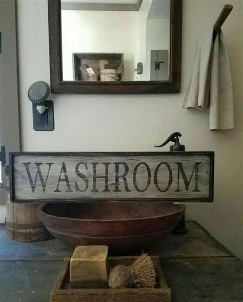 Primitive Bathroom Signs