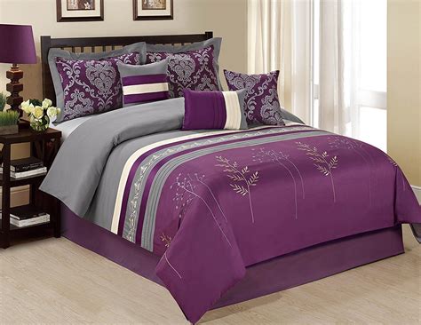 Purple and Grey Comforter Set