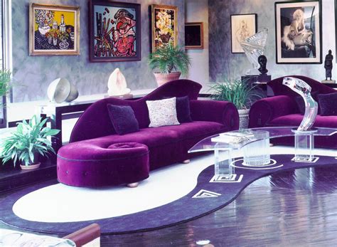 Purple and Silver Living Room