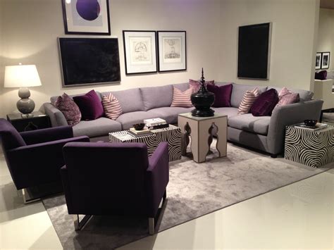 Purple and Tan Living Room