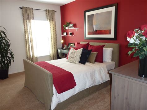 Red Accent Wall Bedroom