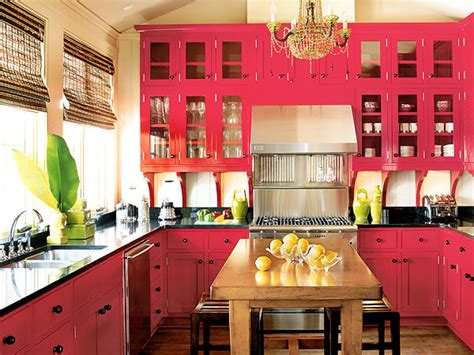 Red Country Kitchen Design Ideas