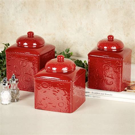 Red Kitchen Canister Set