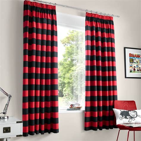 Red and Black Curtains Bedroom