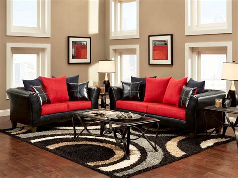 Red and Black Living Room Ideas