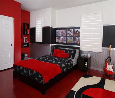 Red and Black Teen Bedrooms