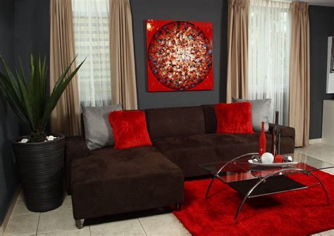 Red and Brown Living Room Decor