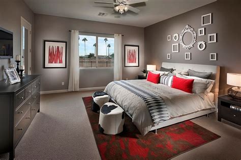 Red and Gray Bedroom Design Ideas
