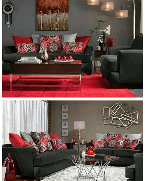 Red and Grey Living Room
