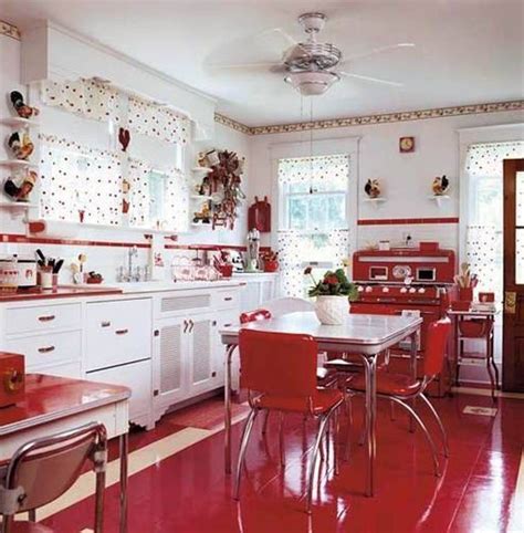 Red and White Retro Kitchen