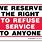 Right to Refuse Service Sign Printable