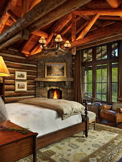 Rustic Bedroom with Fireplace