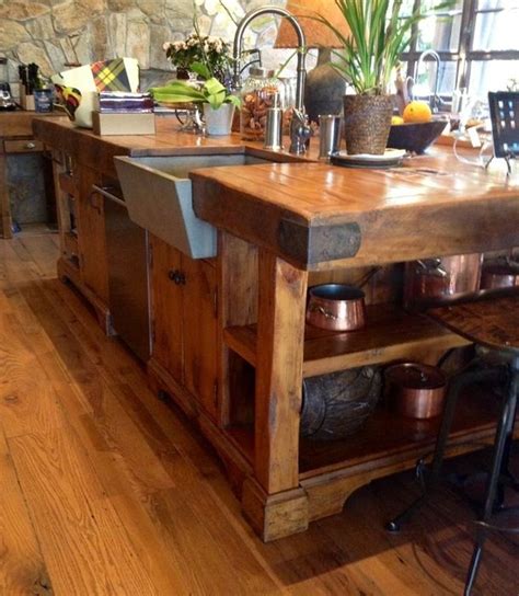Rustic Kitchen Islands with Sink