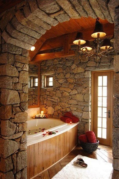 Rustic Stone Bathroom Design